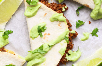 Sheet Pan Tacos with Avocado Crema